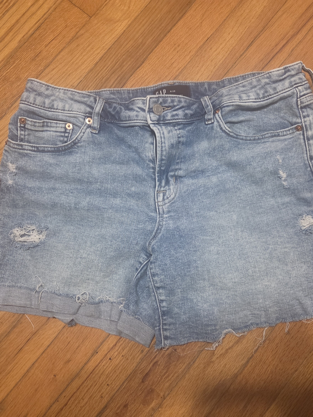 GAP Light Blue Distressed Denim Cutoff Shorts
